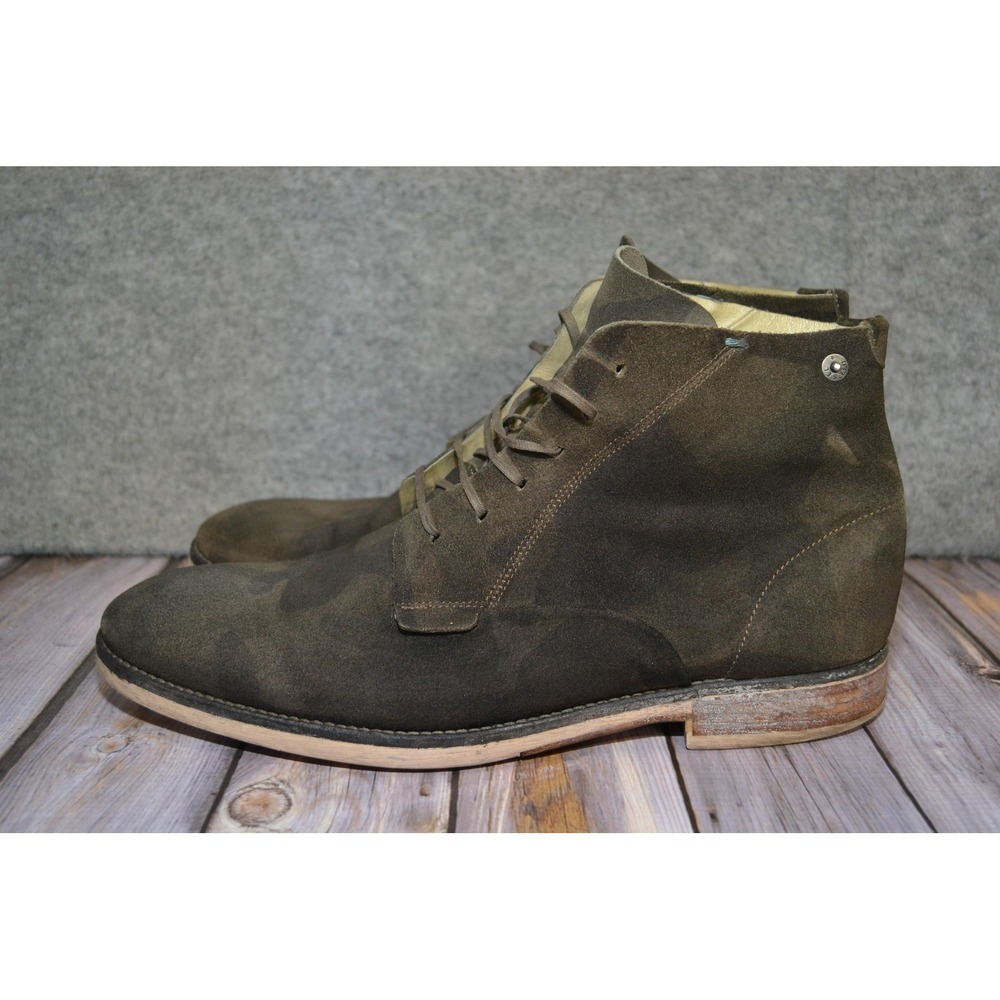 Diesel Boots Mens Size 10 Green Suede Camouflage Chukka Lace Up Ankle Made Italy - Picture 4 of 13